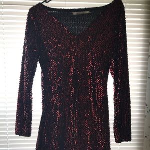 Red Sequin Cocktail Dress Size Small